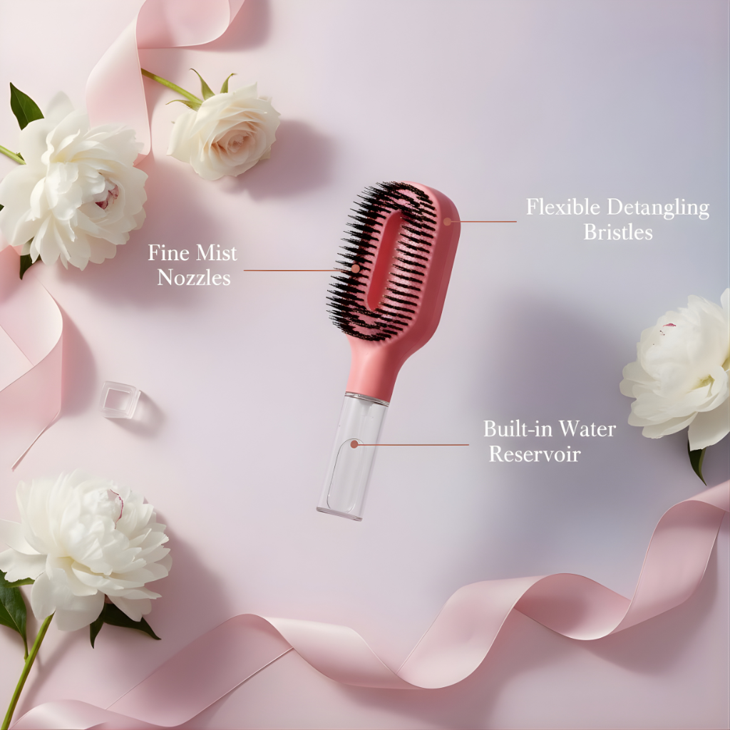 HydraMistHair™ — 2-in-1 Water Mist Spray Detangling Brush